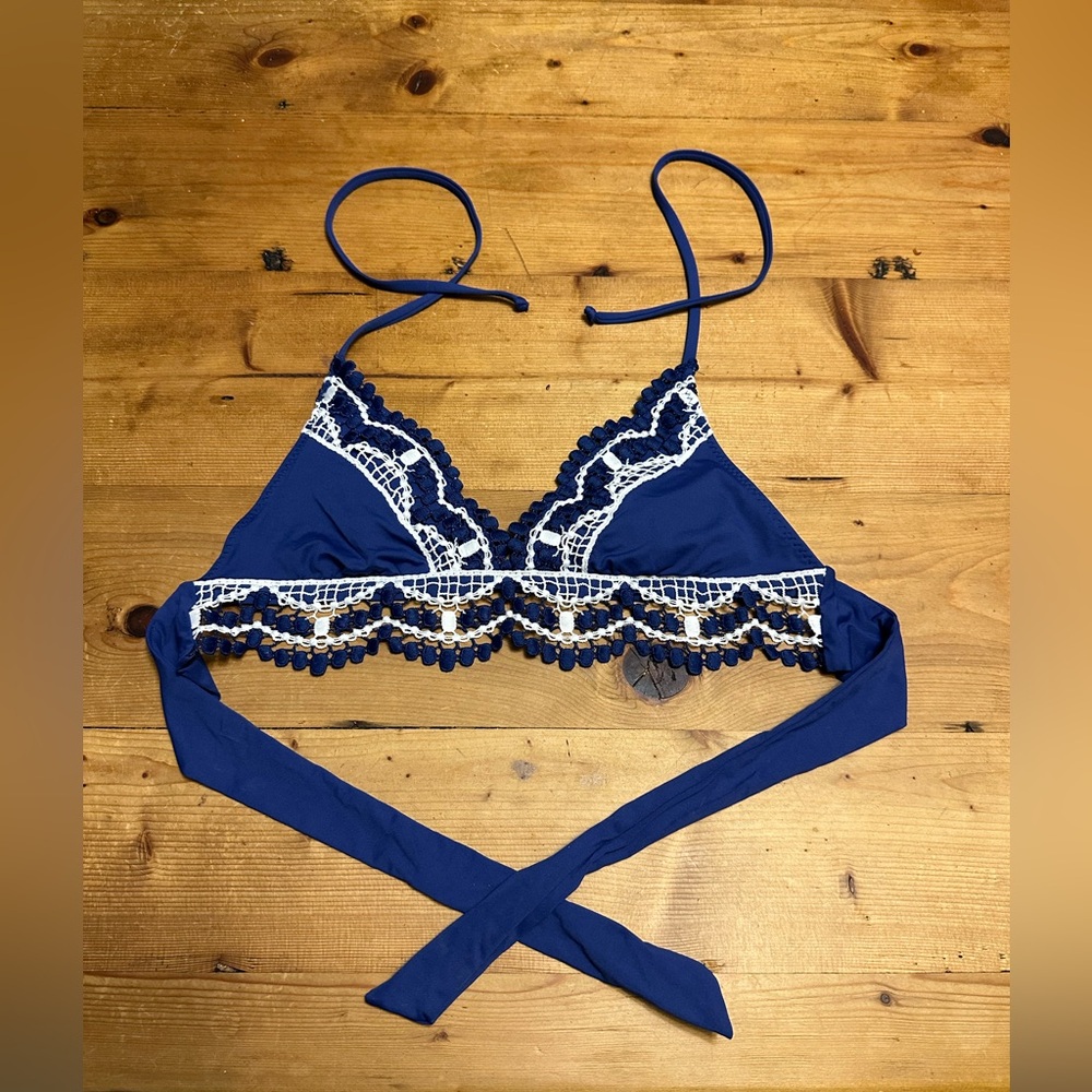 Small navy blue bikini top